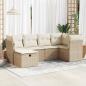 Preview: ARDEBO.de - 6-tlg. Garten-Sofagarnitur mit Kissen Beige Poly Rattan