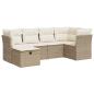 Preview: 6-tlg. Garten-Sofagarnitur mit Kissen Beige Poly Rattan