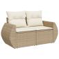 Preview: 6-tlg. Garten-Sofagarnitur mit Kissen Beige Poly Rattan