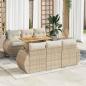 Preview: ARDEBO.de - 7-tlg. Garten-Sofagarnitur mit Kissen Beige Poly Rattan