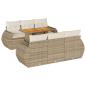 Preview: 7-tlg. Garten-Sofagarnitur mit Kissen Beige Poly Rattan