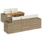 Preview: 6-tlg. Garten-Sofagarnitur mit Kissen Beige Poly Rattan