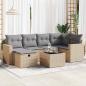 Preview: ARDEBO.de - 7-tlg. Garten-Sofagarnitur mit Kissen Beige Poly Rattan