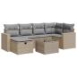 Preview: 7-tlg. Garten-Sofagarnitur mit Kissen Beige Poly Rattan