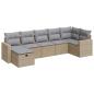Preview: 7-tlg. Garten-Sofagarnitur mit Kissen Beige Poly Rattan