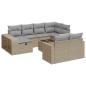 Preview: 11-tlg. Garten-Sofagarnitur mit Kissen Beige Poly Rattan