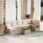Preview: ARDEBO.de - 8-tlg. Garten-Sofagarnitur mit Kissen Beige Poly Rattan