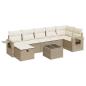 Preview: 8-tlg. Garten-Sofagarnitur mit Kissen Beige Poly Rattan