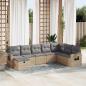 Preview: ARDEBO.de - 8-tlg. Garten-Sofagarnitur mit Kissen Beige Poly Rattan