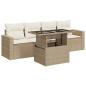Preview: 5-tlg. Garten-Sofagarnitur mit Kissen Beige Poly Rattan