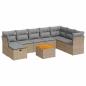 Preview: 9-tlg. Garten-Sofagarnitur mit Kissen Beige Poly Rattan