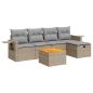 Preview: 6-tlg. Garten-Sofagarnitur mit Kissen Beige Poly Rattan