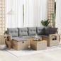 Preview: ARDEBO.de - 7-tlg. Garten-Sofagarnitur mit Kissen Beige Poly Rattan