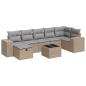 Preview: 8-tlg. Garten-Sofagarnitur mit Kissen Beige Poly Rattan