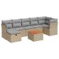 Preview: 8-tlg. Garten-Sofagarnitur mit Kissen Beige Poly Rattan