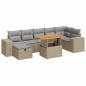 Preview: 5-tlg. Garten-Sofagarnitur mit Kissen Beige Poly Rattan Akazie