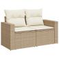 Preview: 8-tlg. Garten-Sofagarnitur mit Kissen Beige Poly Rattan Akazie