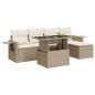 Preview: 6-tlg. Garten-Sofagarnitur mit Kissen Beige Poly Rattan