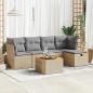 Preview: ARDEBO.de - 6-tlg. Garten-Sofagarnitur mit Kissen Beige Poly Rattan
