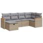 Preview: 6-tlg. Garten-Sofagarnitur mit Kissen Beige Poly Rattan