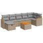Preview: 8-tlg. Garten-Sofagarnitur mit Kissen Beige Poly Rattan