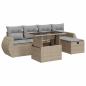 Preview: 6-tlg. Garten-Sofagarnitur mit Kissen Beige Poly Rattan