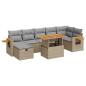 Preview: 5-tlg. Garten-Sofagarnitur mit Kissen Beige Poly Rattan