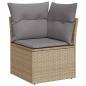 Preview: 8-tlg. Garten-Sofagarnitur mit Kissen Beige Poly Rattan Akazie