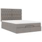 Preview: Ottoman-Bett mit Matratze & LEDs Taupe 140x200 cm Stoff