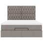 Preview: Ottoman-Bett mit Matratze & LEDs Taupe 140x200 cm Stoff