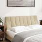 Preview: ARDEBO.de - Kopfteil-Kissen "Hanko" Creme 140 cm Stoff
