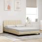 Preview: ARDEBO.de - Bettgestell ohne Matratze "Hanko" Creme 140x190 cm Stoff