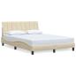 Preview: Bettgestell ohne Matratze "Hanko" Creme 140x190 cm Stoff