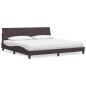 Preview: ARDEBO.de - Bett mit Matratze "Hanko" Dunkelbraun 200x200 cm Stoff
