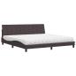 Preview: Bett mit Matratze "Hanko" Dunkelbraun 200x200 cm Stoff