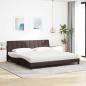 Preview: Bett mit Matratze "Hanko" Dunkelbraun 200x200 cm Stoff
