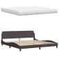 Preview: Bett mit Matratze "Hanko" Dunkelbraun 200x200 cm Stoff