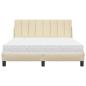 Preview: Bett mit Matratze "Hanko" Creme 140x190 cm Stoff