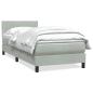 Preview: ARDEBO.de - Boxspringbett mit Matratze Hellgrau 90x220 cm Samt