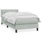 Preview: ARDEBO.de - Boxspringbett mit Matratze Hellgrau 90x220 cm Samt