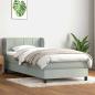 Preview: ARDEBO.de - Boxspringbett mit Matratze Hellgrau 90x220 cm Samt