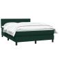 Preview: Boxspringbett mit Matratze Dunkelgrün 160x220 cm Samt