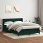 Preview: ARDEBO.de - Boxspringbett mit Matratze Dunkelgrün 160x220 cm Samt