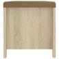 Preview: Sitzbank mit Stauraum und Kissen Sonoma-Eiche 105x40x45 cm
