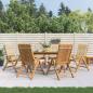 Preview: ARDEBO.de - Klappst?hle Verstellbar mit Kissen 6 Stk. Massivholz Teak