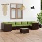 Preview: ARDEBO.de - 8-tlg. Garten-Lounge-Set mit Kissen Poly Rattan Braun
