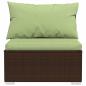 Preview: 10-tlg. Garten-Lounge-Set mit Kissen Poly Rattan Braun