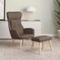 Preview: ARDEBO.de - Relaxsessel mit Hocker Taupe Stoff