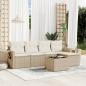 Preview: ARDEBO.de - 6-tlg. Garten-Sofagarnitur mit Kissen Beige Poly Rattan