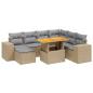 Preview: 8-tlg. Garten-Sofagarnitur mit Kissen Beige Poly Rattan